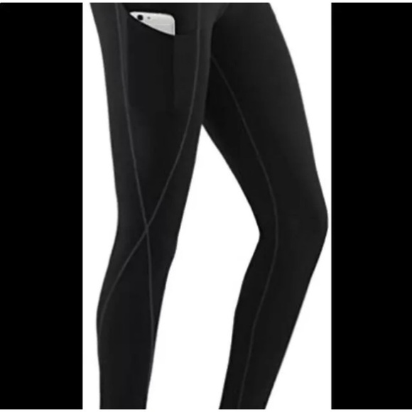 Phisockat Black Leggings With Pockets Size Medium - Picture 2 of 7